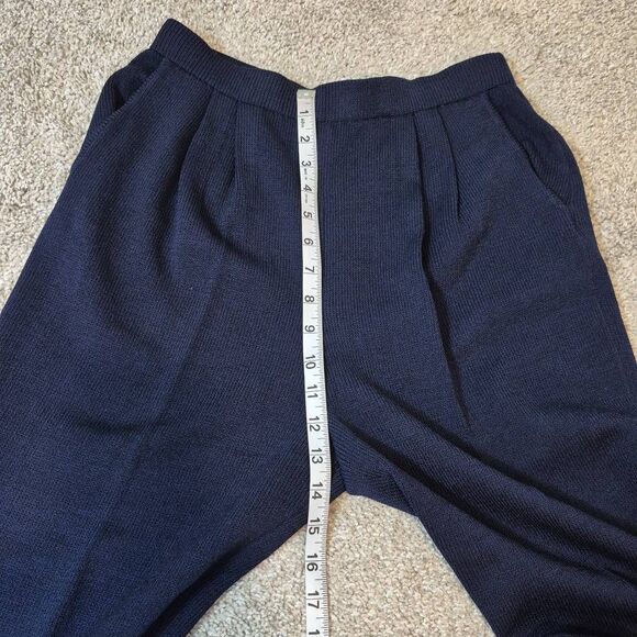 St. John Women's Navy Blue Knit Pantsuit Gold Buttons Size 2 - Picture 5 of 10